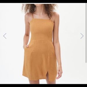 Aeropostale NWT slim mini , square neck yellow plaid dress checkered - sz Sm